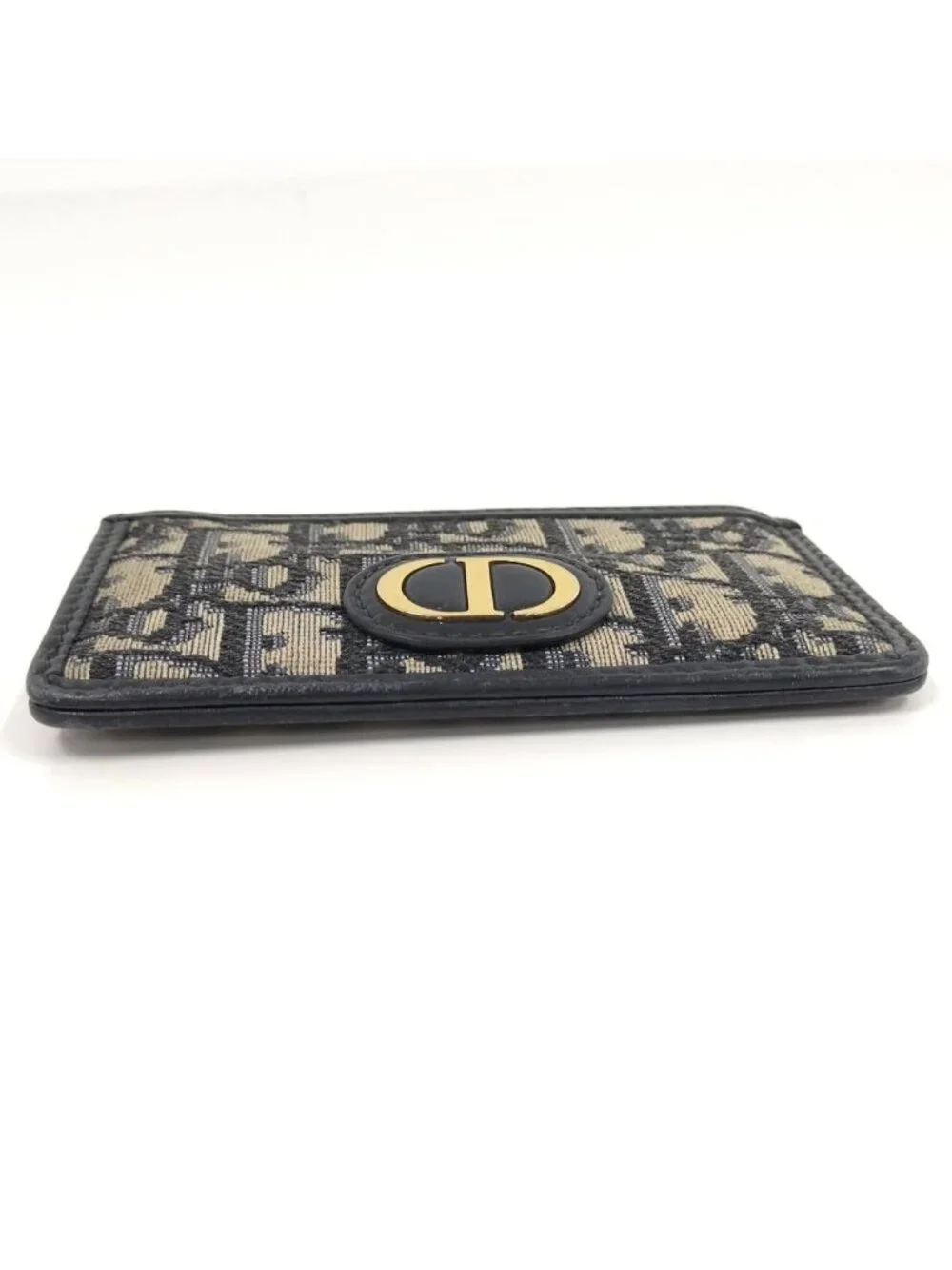 Dior Oblique Coin Case with Key Ring Jacquard Leather Navy